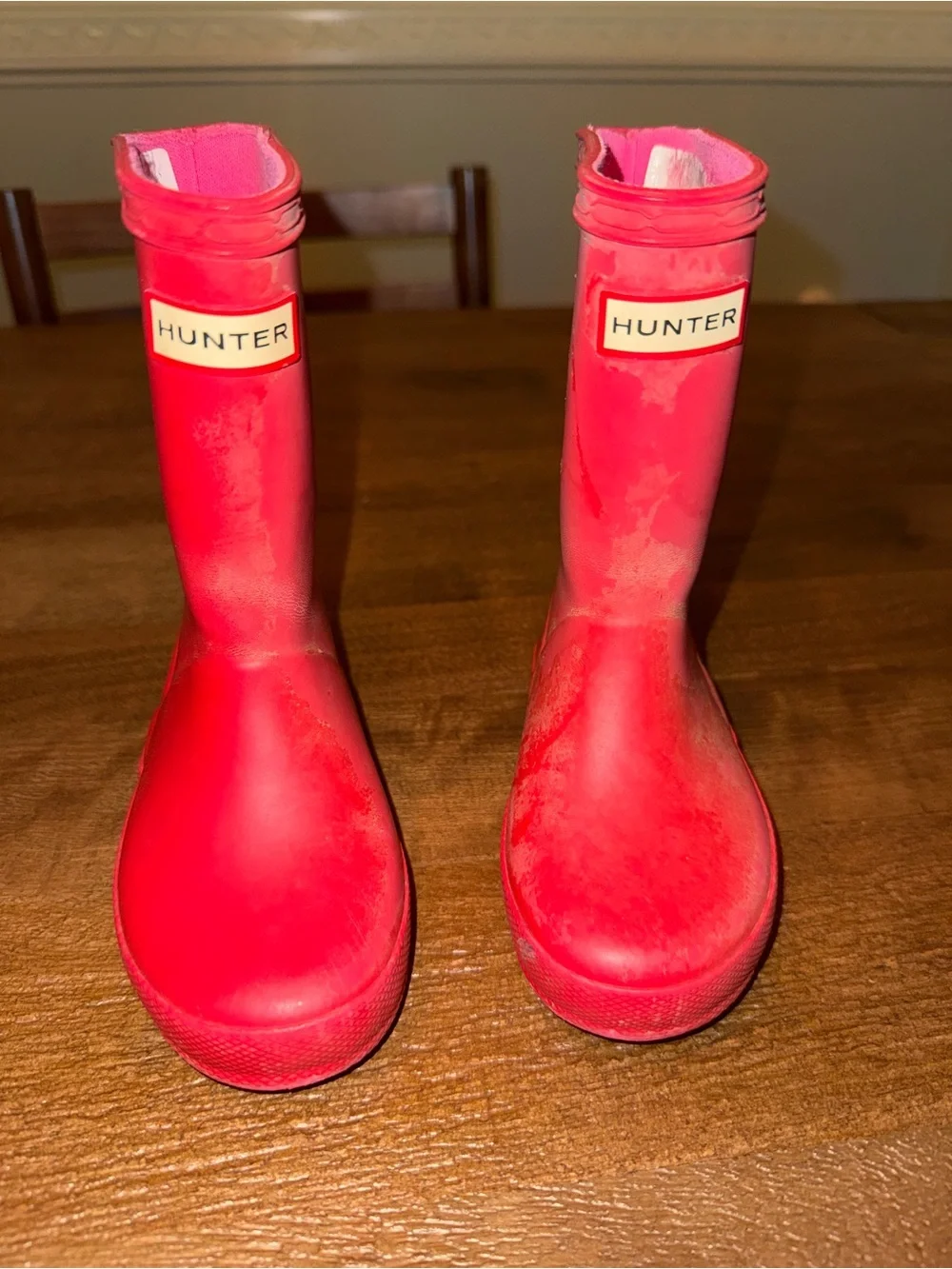 Hunter Kids Bright Pink Waterproof Rain Boots